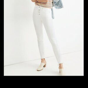 Madewell Jeans 10' High Rise Skinny Button Fly White